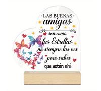 TEMU Placa Acrílica 2D con Base de Madera - de Española " Son Como Estrellas" - Estilo , Decorativa Multiusos para Escritorio, Hogar, Dormitorio - Idea de Regalo
