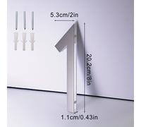 TEMU Placa De Número De Casa De Acero Inoxidable De 8 Pulgadas, Placa De Dirección Para Buzón, Puerta De Casa, Decoración De Almacén, Número Plateado 0-9, Adecuado Para Tiendas