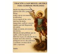 TEMU Placa de pared 2D , bohemia, de oración del ángel - Madera, adecuada para , interior/exterior, regalo religioso para inauguración de casa e iconografía española, 2D