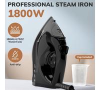 TEMU Plancha de Vapor Eléctrica de 1800W, Portátil y de , con Base Antiadherente, Autolimpieza, Apagado Automático y Diseño Antigoteo, Adecuada para , Ideal para el Hogar y Viajes, Enchufe EU