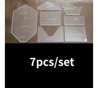 TEMU Plantilla de acrílica, juego de 7 piezas - Plantillas de patrones de costura transparentes para manualidades de cuero y diseño de bolsas hechas a