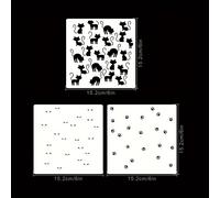 TEMU Plantilla decorativa de álbum de coloreado, estampado, embossing y capas de bricolaje con fondo de patas de gatos divertidos y encantadores de 3 capas