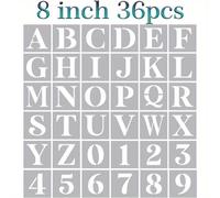 TEMU Plantillas de de 8 Pulgadas, Plantillas del Alfabeto para Pintar en Madera, Plantillas de para de Pared de Madera y Manualidades DIY para