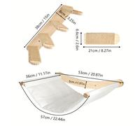 TEMU Plataforma de con Hamaca Colgante para Gatos, Diseño Compacto y Ahorrador de - Madera , Escalones y Cama Colgante Disponibles por Separado