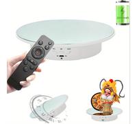 TEMU Plataforma eléctrica de 20CM con control remoto y superficie reflectante sobre una base blanca