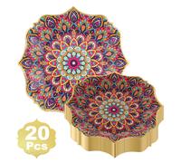 TEMU Platos de Papel de 7 Pulgadas con Diseño Mandala Floral para Postres, Decoración Bohemia para , , Aniversarios y Baby Showers, Platos de con Diseño Boho, Ideal para Invitados
