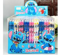 TEMU Plumas de plástico de Stitch de personajes de dibujos animados, 12 unidades/cesta, adecuadas para suministros escolares y de oficina, juego de regalo de .