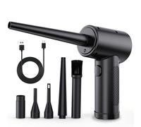 TEMU Plumero de aire comprimido - 120000 RPM Velocidades, Soplador eléctrico inalámbrico para limpiar teclados, Soplador de aire recargable AIC para ordenadores de oficina (, 120000 RPM)