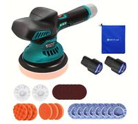 TEMU Polishero de Coche Recargable de 12V | Kit de de Coche Variable de 8 Velocidades con 2*12V 1.5Ah Baterías, Para Detallado de Coches, , Encerado, Eliminación de Arañazos | Marca: EFAN