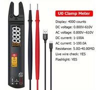 TEMU POROMETISTO Multímetro Digital de Pinza True RMS 100A con Detección de Voltaje, Clasificación CAT1, Automático/Manual, Pantalla LCD y Pinza Amperimétrica para Pruebas Eléctricas (Profesional)