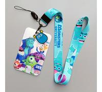 TEMU Porta de Disney Monsters University - Portatarjetas con Correa para el Cuello, Estuche para Pase de Autobús, Lanyard Desmontable y Charm de Dibujos Animados de , Sulley & Randall | 1