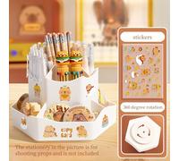 TEMU Porta lápices giratorio Organizador de escritorio, multifuncional, gran capacidad, material PP, con giro de , para útiles de oficina, y uso en casa, edad 14+