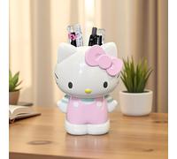 TEMU Porta Lápices y Brochas de Maquillaje Sanrio Hello Kitty y Melody - Organizador de Escritorio Anime Lindo para Niñas, Almacenamiento de Plástico Coleccionable, ¡Regalo !