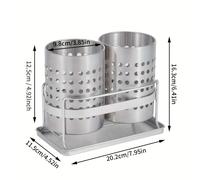 TEMU Porta Palillos de Acero Inoxidable, Jaula para Palillos con Drenaje para el Hogar, Organizador de Palillos para Cocina, para Palillos