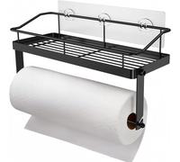TEMU Porta Pañuelos con Estante de Almacenamiento, Montaje Adhesivo en Pared, Organizador de Cesta , Adecuado para Cocina y Baño, Diseño Duradero de Alambre Metálico