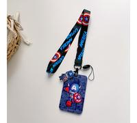 TEMU Porta tarjeta de identificación autorizado de Marvel - Iron, cordón con colgante de América, de trabajo, etiqueta de equipaje, dije de maleta, accesorio para bolso de