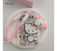 TEMU Porta tarjetas de identificación Sanrio Hello Kitty y con cordón, diseño elegante para proteger tarjetas de comidas y de transporte