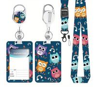 TEMU Portadocumentos de de dibujos animados con cordón retráctil para , etiqueta de de tarjeta, bolsa de protección vertical para documentos, enfermera, médico, maestro, estudiante