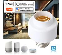 TEMU Portalámparas Inteligente WiFi Tuya E26 E27 AC110V-220V de Voltaje , Sin Cableado, Portalámparas Inalámbrico con Control Remoto, Compatible con la App Smart Life, Alexa, Google Home