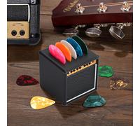 TEMU Portapúas de Guitarra, Portapúas con Forma de Amplificador, Portapúas de Amplificador con Juego de 5 Púas Aleatorios, Portapúas Portátil y Popular, Adecuado para Guitarristas y como Regalo