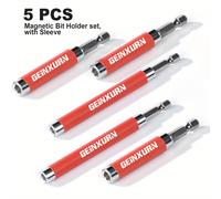 TEMU Portapuntas Magnético de 80mm/120mm con incluyendo puntas de 25mm 1in PH1 PH2 PH2 PH3 T15 T20 T25 T25 SQ2 SL#8