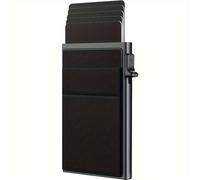 TEMU Portatarjetas de Bloqueo RFID para Hombres, Portatarjetas de Crédito Automático de Aleación de Aluminio