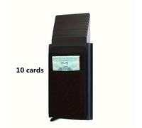 TEMU Portatarjetas de Gran Capacidad para 10 Tarjetas con Pegatina Trasera de Capa y Empuje Inferior, Portatarjetas de Metal de Aleación de Aluminio para Hombres, OBCREATOR