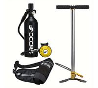 TEMU Portátil de Buceo y Snorkel DCCMS con Mini de 1000ml, Cilindro de Aluminio, Conector S y Compatible con Aire Manual para Buceo , Equipo Ideal para Viajes