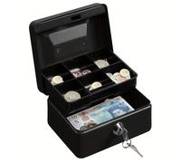 TEMU Portátil de con 2 Llaves, El Organizador de Efectivo y Monedas, Estructura de Hierro Duradera con un Bandeja de Monedas , Un Administrador de Monedas Adecuado para Uso en