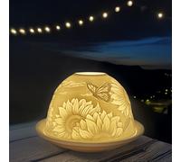 TEMU Portavelas de porcelana, y , Diseño de , Imagen de vela de 3D impresionante, Adornos de mariposas, Adornos de salón, mesa de comedor, Decoraciones para el hogar