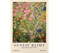 TEMU Póster de arte Deco sin marco con la elegancia botánica de Gustav Klimt: Impresión de tinta, orientación vertical, obra de arte floral para la decoración del hogar.