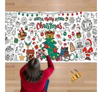TEMU Póster/Mantel Gigante para Colorear - Manualidades Navideñas - 30 x 72 Pulgadas - Banner de Papel Jumbo para Regalos, Actividades, Fiestas, Aula y Decoraciones Navideñas