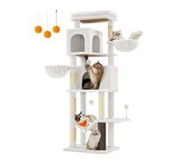 TEMU Postes para rascar gatos de 175cm , árbol XL multicapa con 2 , 2 de descanso, 5 postes para rascar y cepillos para gatos, plataforma grande