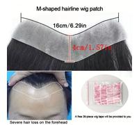 TEMU Postizo de línea de cabello para hombre 4X16, pieza frontal de cabello real anudada a , 6 pulgadas rectas, accesorio para el cabello para