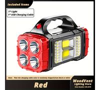 TEMU Potente Lámpara Solar Portátil Multifuncional, LED con Delantera y Trasera, Carga por Sol o USB, Ideal para Camping, Pesca e Iluminación Nocturna de Emergencia, Compatible con Teléfonos Móviles