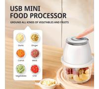TEMU Potente picadora y de alimentos eléctrica portátil de acero inoxidable 304 - Rebanadora de ajo inalámbrica mini USB de 350 ml para verduras y carne