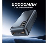 TEMU Power Bank 50000mAh Carga Rápida de 22.5W con USB-C, 3 Salidas y 2 Entradas, Pantalla LED, Batería Externa de Gran Capacidad para la Mayoría de Dispositivos Electrónicos