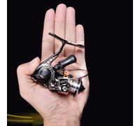 TEMU POWER Full Metal Mini Carrete de Pesca en Hielo - Carrete Giratorio Ligero para la Pesca de Carpas y Accesorios de Pesca en Agua Salada