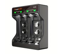 TEMU PowerKAN Cargador Mini Dual Uso para Baterías AA AAA Ni-MH, 2 Juegos de Inteligentes de Carga Rápida que Pueden Recargar 2/4 Baterías AA/AAA y 1/2 Baterías Recargables 9V o 8.4V Litio