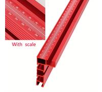 TEMU PPc 75 Tipo Cerca de Router de Perfil de Aluminio Rojo, Cerca de Sierra de Mesa Multi T-Track, Tope de Cerca de Pista de Inglete de Ranura en T para Carpintería, 40cm