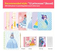 TEMU Princesa de los Lindo Educativo Dibujo Manualidades Creativas Disfraz Sticker Juguete para Niñas, 12 piezas, para Vacaciones y