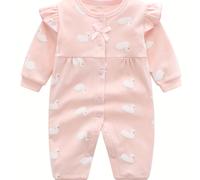 TEMU Princesa de Luna Llena Body de para Bebé Niña, de Algodón para Recién Nacidos de 0-1 Años, Ropa Infantil Elegante, Ideal para Exteriores