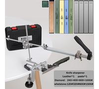 TEMU Pro RX009 Afilador Profesional de Ángulo Fijo con 7 Piedras Diamantadas (1200-6800 Grit), Diseño Anticaída, Mango Ergonómico y Estuche Portátil -