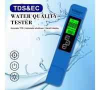 TEMU Probador de Agua 4 en 1 TDS&EC, Opciones de Color /Azul, Lectura Rápida con Retroiluminación, Medición 0-9999ppm, por Colores para Agua Potable y Acuarios