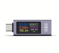 TEMU Probador multifuncional Tipo-C, medidor de voltaje y corriente 4-30V 12A portátil para carga rápida, compatible con pruebas de Carga Rápida, pantalla a color, voltímetro monitorizando del CPU