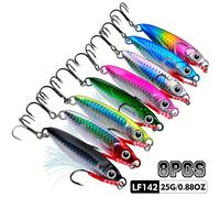TEMU PROBEROS 8 Piezas de Señuelos para Pesca en y con Láser, Jig Hundible, Anzuelo Afilado con Ranura de Sangre - Cebos 3D Multicolor Adecuados para Mar, Ríos, - Ideales para de Peces