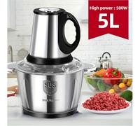 TEMU Procesador de Alimentos, Picadora Eléctrica con 1 Taza Acero 5L, 1 Cuchilla Grande Afilada 6 Hojas, Ideal para Carne, Frutas, Verduras, Purés Infantiles y , 5 Velocidades, 500W, Regulación EU