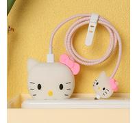 TEMU Protector de Cargador Rápido para iPhone Serie Dibujos Animados Lindo 18W 20W, Cubierta Superior del Cable y Accesorios Protectores (4-en-1) Compatible con iPhone 14 13 12 11 Pro Max