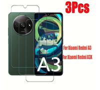 TEMU Protector de pantalla de vidrio templado 3-Pack para Xiaomi Redmi A3/A3x, 9H, , antihuellas, a prueba de roturas, instalación sin , acabado .