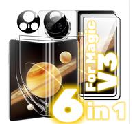 TEMU Protector de Pantalla para Honor Magic V3 [6 en 1], Paquete de 2 Externa para Vidrio Templado + 2 Películas Internas Suaves de TPU + Protección para Cámara 2 piezas, Antirrayaduras